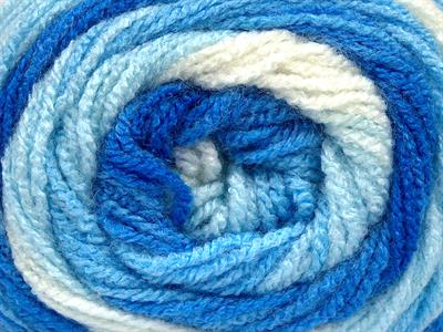 Lot of 4 x 100gr Skeins Ice Yarns BABY BATIK Yarn Blue Shades White