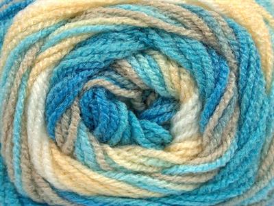 Lot of 4 x 100gr Skeins Ice Yarns BABY BATIK Yarn Cream White Blue Shades