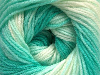 Lot of 4 x 100gr Skeins Ice Yarns BABY BATIK Yarn Mint Green White