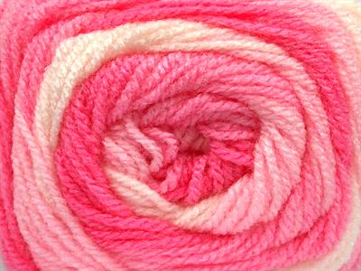 Lot of 4 x 100gr Skeins Ice Yarns BABY BATIK Yarn Pink Shades White