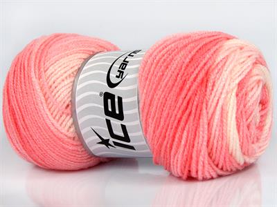 Lot of 4 x 100gr Skeins Ice Yarns BABY BATIK Yarn Light Pink Shades White