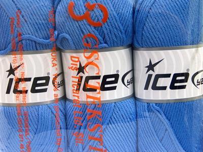Lot of 3 x 100gr Skeins Ice Yarns BABY COMFORT Hand Knitting Yarn Blue