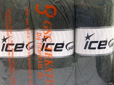 Lot of 3 x 100gr Skeins Ice Yarns BABY COMFORT Hand Knitting Yarn Dark Grey