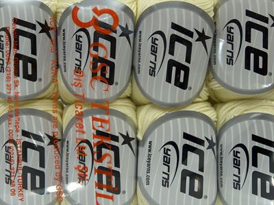 Lot of 8 Skeins Ice Yarns BABY COTTON (100% Giza Cotton) Yarn Light Yellow