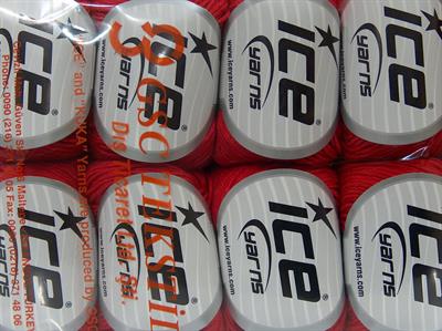 Lot of 8 Skeins Ice Yarns BABY COTTON (100% Giza Cotton) Hand Knitting Yarn Red