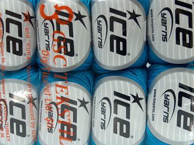 Lot of 8 Skeins Ice Yarns BABY COTTON (100% Giza Cotton) Yarn Blue