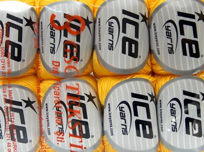 Lot of 8 Skeins Ice Yarns BABY COTTON (100% Giza Cotton) Yarn Yellow
