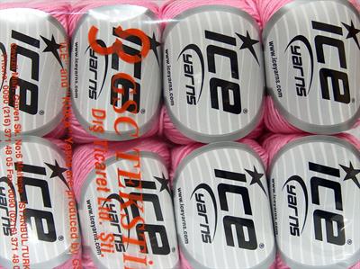 Lot of 8 Skeins Ice Yarns BABY COTTON (100% Giza Cotton) Yarn Light Pink