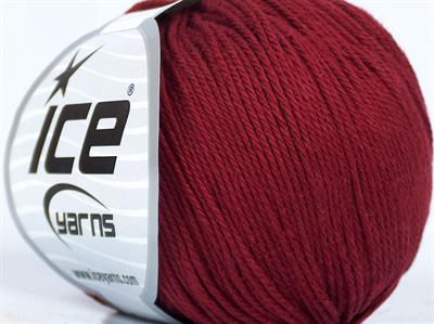 Lot of 8 Skeins Ice Yarns BABY COTTON (100% Giza Cotton) Yarn Burgundy