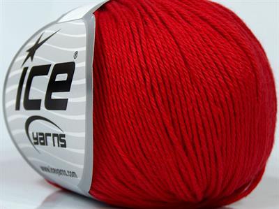 Lot of 8 Skeins Ice Yarns BABY COTTON (100% Giza Cotton) Hand Knitting Yarn Red