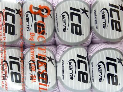 Lot of 8 Skeins Ice Yarns BABY COTTON (100% Giza Cotton) Yarn Light Lilac
