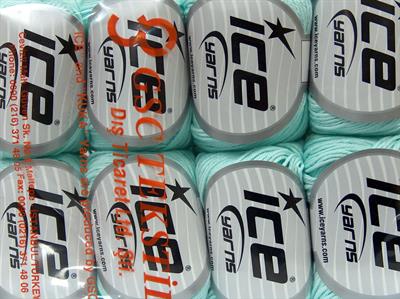 Lot of 8 Skeins Ice Yarns BABY COTTON (100% Giza Cotton) Yarn Light Turquoise