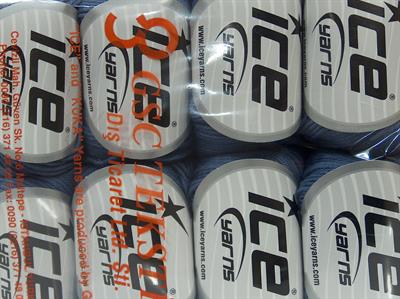 Lot of 8 Skeins Ice Yarns BABY COTTON (100% Giza Cotton) Yarn Oil Blue