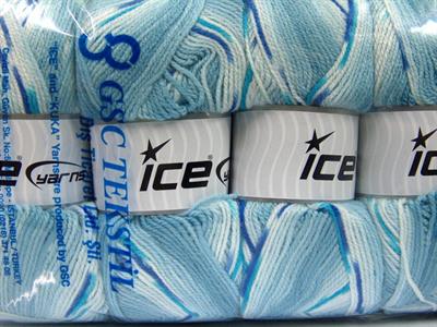 Lot of 4 x 100gr Skeins Ice Yarns BABY DESIGN Hand Knitting Yarn Blue Shades