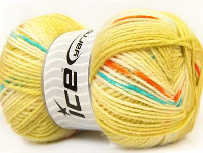 Lot of 4 x 100gr Skeins Ice Yarns BABY DESIGN Yarn Light Green White Copper Blue