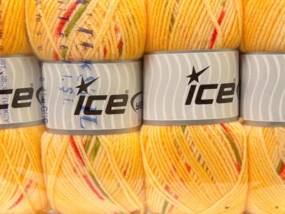 Lot of 4 x 100gr Skeins Ice Yarns BABY DESIGN Yarn Gold Yellow Red Green