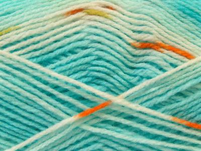 Lot of 4 x 100gr Skeins Ice Yarns BABY DESIGN Yarn Turquoise White Copper