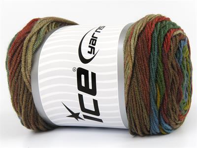 3x100gr. BABY DREAM BATIK  Kahverengi, Yeşil, Turkuaz, Altın, Bakır Bebe, Batik Desenli, Worsted, 100% Akrilik , Akrilik