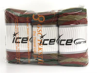 3x100gr. BABY DREAM BATIK  Kahverengi, Yeşil, Turkuaz, Altın, Bakır Bebe, Batik Desenli, Worsted, 100% Akrilik , Akrilik