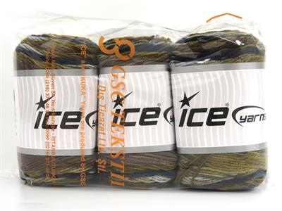 3x100gr. BABY DREAM BATIK  Altın, Kahverengi Tonları, Mavi Tonları Bebe, Batik Desenli, Worsted, 100% Akrilik , Akrilik