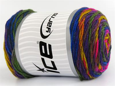 3x100gr. BABY DREAM BATIK  Yeşil, Mor, Altın, Fuşya Bebe, Batik Desenli, Worsted, 100% Akrilik , Akrilik