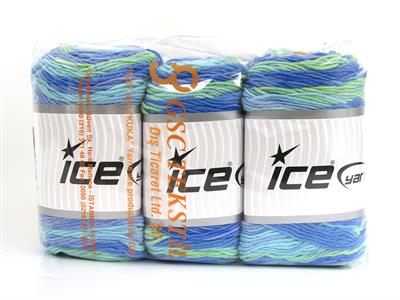 3x100gr. BABY DREAM BATIK  Yeşil Tonları, Mavi Tonları Bebe, Batik Desenli, Worsted, 100% Akrilik , Akrilik