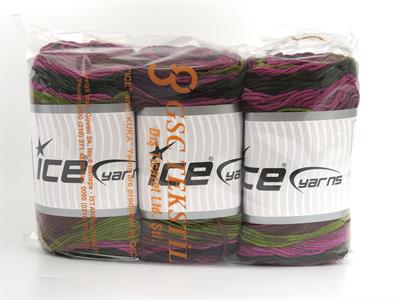 3x100gr. BABY DREAM BATIK  Yeşil Tonları, Pembe tonları, Mor Tonları Bebe, Batik Desenli, Worsted, 100% Akrilik , Akrilik