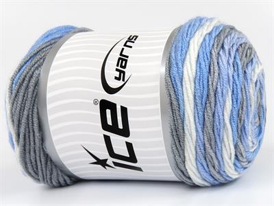 3x100gr. BABY DREAM BATIK  Beyaz, Mavi Tonları, Gri Tonları Bebe, Batik Desenli, Worsted, 100% Akrilik , Akrilik