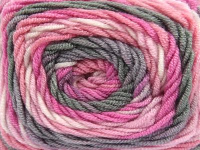 3x100gr. BABY DREAM BATIK  Beyaz, Pembe tonları, Gri Tonları Bebe, Batik Desenli, Worsted, 100% Akrilik , Akrilik