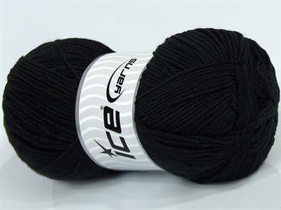 4x100gr. BABY DREAM  Siyah Kışlık, Düz iplikler, Worsted, 100% Akrilik , Anti-Pilling