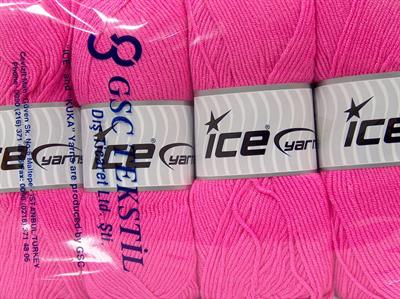 4x100gr. BABY DREAM  Şeker pembe Kışlık, Düz iplikler, Worsted, 100% Akrilik , Anti-Pilling