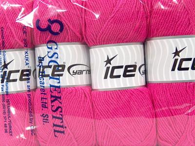 4x100gr. BABY DREAM  Fuşya Kışlık, Düz iplikler, Worsted, 100% Akrilik , Anti-Pilling