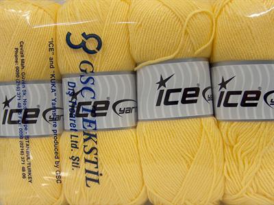 4x100gr. BABY DREAM  Açık Sarı Kışlık, Düz iplikler, Worsted, 100% Akrilik , Anti-Pilling