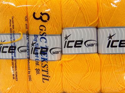 4x100gr. BABY DREAM  Sarı Kışlık, Düz iplikler, Worsted, 100% Akrilik , Anti-Pilling