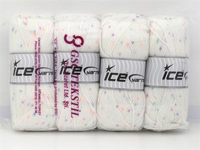 4x100gr. BABY LOLLIPOP Akrilik Mavi, Beyaz, Mor, Turuncu Kışlık, Bebe, Batik Desenli, 100% Akrilik