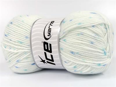 Lot of 4 x 100gr Skeins Ice Yarns BABY LOLLIPOP Yarn White Blue Turquoise