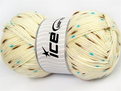 Lot of 4 x 100gr Skeins Ice Yarns BABY LOLLIPOP Yarn Cream Turquoise Brown