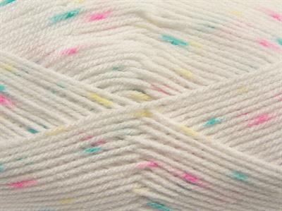 Lot of 4 x 100gr Skeins Ice Yarns BABY LOLLIPOP Yarn White Turquoise Pink Green