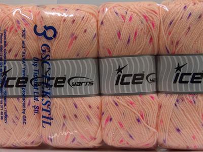 Lot of 4 x 100gr Skeins Ice Yarns BABY LOLLIPOP Yarn Light Salmon Pink Shades