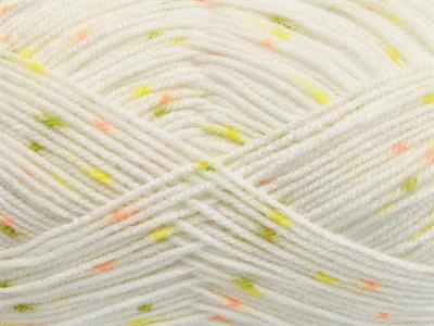 Lot of 4 x 100gr Skeins Ice Yarns BABY LOLLIPOP Yarn White Light Salmon Light Green Light Yellow