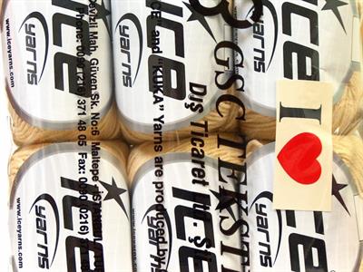 Lot of 6 Skeins Ice Yarns BABY MERINO (40% Merino Wool) Yarn Cream