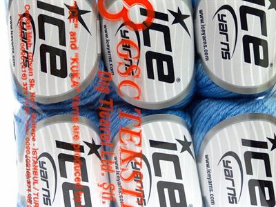 6x50gr. BABY MERINO DK Akrilik, Merino Yün Açık Mavi Merinos, Kışlık, Bebe, Yün