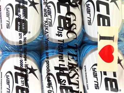 6x50gr. BABY MERINO Akrilik, Merino Yün Açık Mavi Merinos, Kışlık, Bebe, Yün