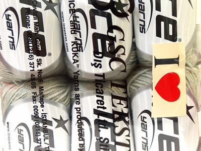 Lot of 6 Skeins Ice Yarns BABY MERINO (40% Merino Wool) Yarn Light Grey