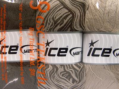 Lot of 3 x 100gr Skeins Ice Yarns BABY OMBRE Hand Knitting Yarn Beige Brown