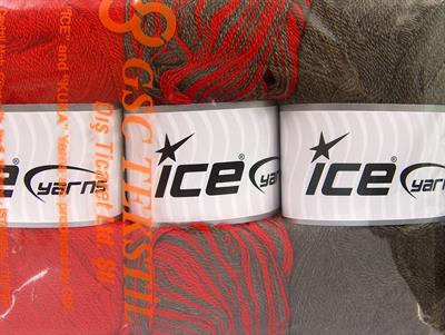Lot of 3 x 100gr Skeins Ice Yarns BABY OMBRE Hand Knitting Yarn Brown Red