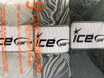 Lot of 3 x 100gr Skeins Ice Yarns BABY OMBRE Yarn Grey Light Grey