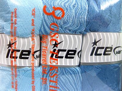 Lot of 3 x 100gr Skeins Ice Yarns BABY OMBRE Yarn Baby Blue Lilac Shades