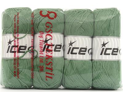 4x100gr. BABY SILKY Bambu, Pamuk Açık Yeşil Bebe, Yazlık İplikler, Pamuk, Bambu