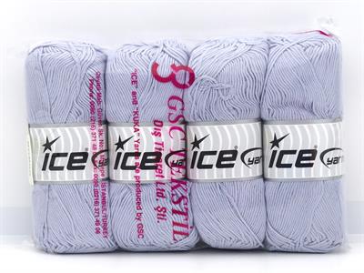 4x100gr. BABY SILKY Bambu, Pamuk Açık Lila Bebe, Yazlık İplikler, Pamuk, Bambu